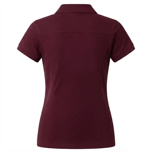 <b>Women's</b> Polo <b>Shirt</b> <b>Burgundy</b> Commuting Long Sleeves Tops All Season Custom Print V Neck Button Top Ladies Golf Tennis Apparel - Product Image 2