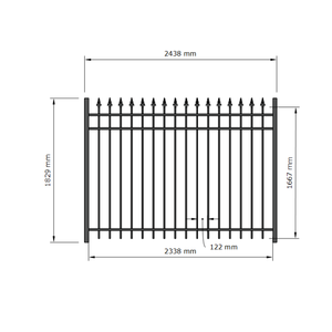 Valla de Hierro Resistente a la Oxidación para Espacios Exteriores, Jardines y Hogares con Estructura Metálica Resistente y Acabado Elegante - Product Image 2