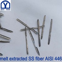 Fibre d'acier inoxydable SS extrait par fusion 446, 0,5x25 mm, pour la construction réfractaire et les fours industriels