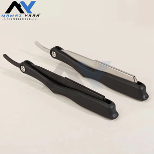 Navaja de Afeitar Manual Plegable Premium para Hombre, Afeitadora de Borde Recto de Acero Inoxidable y ABS Duradera para el Cuidado de la Barba, Profesional - Product Image 1