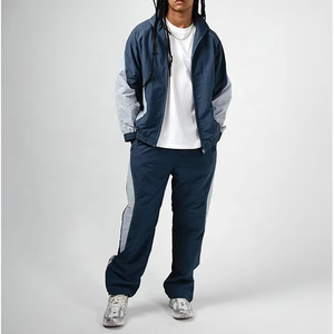 OEM Custom Unisex Breathable <b>Lightweight</b> Summer Streetwear Solid <b>Hoodie</b> Jogger Set Sweatsuit Contrast Color Tracksuit - Product Image 1