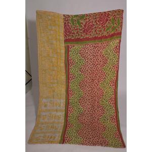 Colcha Kantha Gudri de Algodón Vintage Hecha a Mano, Reversible, Estampada, para Decoración de Sofá o Cama - Product Image 5