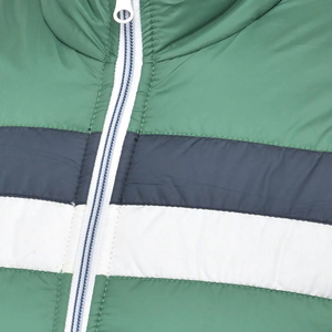 <b>Men's</b> <b>Green</b> Solid Stand Collar Puffer Vest Zipper Closure Casual Breathable Windproof Quilted 100% Polyester Filled <b>Waistcoat</b> - Product Image 5