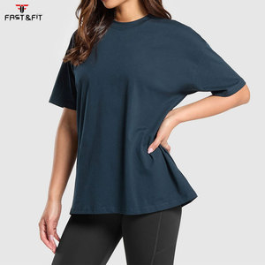 Camiseta de punto informal holgada de cuello redondo para mujer, 100% algodón, ecológica, de alta calidad, transpirable, teñida lisa, de manga larga - Product Image 2