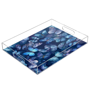 Bandeja de Servicio de Acrílico Transparente con Impresión Personalizada, Buena Calidad, Precio Accesible, para Servir Té y Café en la Oficina - Product Image 4