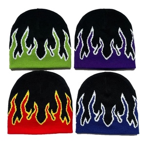 Gorro de punto con estampado de llama Unisex, gorro cálido de otoño e invierno de tamaño personalizado para hombres y mujeres, ropa de calle, estilo gorro de Hip Hop - Product Image 5