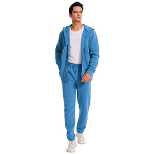 Chándal Deportivo Azul de Invierno de Alta Calidad, Unisex, Corte Ajustado, Tallas Grandes, Personalizado, 100% Algodón, Manga Larga, Transpirable, Venta al Por Mayor - Product Image 4