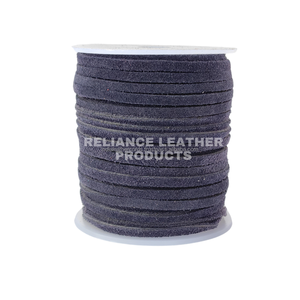 Flat Round Suede Leather Cord in Dark Blue Color for Bracelet Making Roll Packaging Jewelry Findings Components - Product Image 1