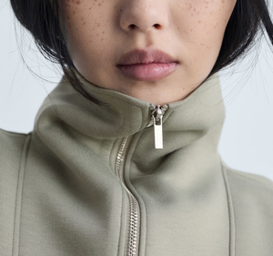 Sudadera con capucha y media cremallera para mujer, 100% algodón, con rayas personalizadas, de peso pesado, hecha a medida - Product Image 3