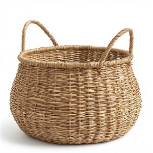 Panier en jonc de mer tressé à la main, structure robuste de qualité supérieure, conçu pour une utilisation durable au quotidien dans la cuisine et la salle de bain, design multifonctionnel - Product Image 2