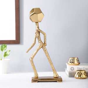 L 20.3 x B 20.3 x H 43.2 cm Human Figurine Sculpture Modern Artistic Tabletop <b>Decor</b> Handmade Geometric Design Living Room - Product Image 5