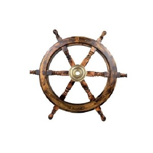 Rueda de Barco de Madera, Adorno Náutico, Creado para Complementar Residencias Costeras con un Auténtico Carácter Náutico - Product Image 3