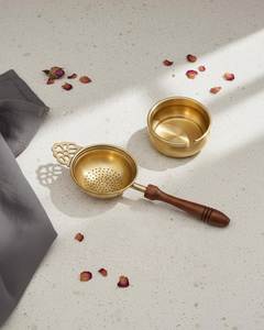 Infuseur à thé en cuivre à mailles fines avec poignée, réutilisable pour théière, tasse, maison, cuisine, hôtel, restaurant - Product Image 3