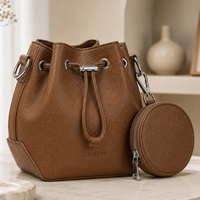GORFIA Bucket Bag für Damen Veganes Leder Schultertasche mit Breitem Verstellbarem Riemen Crossbody Handtasche Bolsas Para Mujer