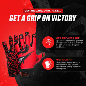 Gants de gardien de but professionnels en latex PU pour l'entraînement et la compétition de football, antidérapants, protection des doigts, thermiques/isolés, extensibles - Product Image 4