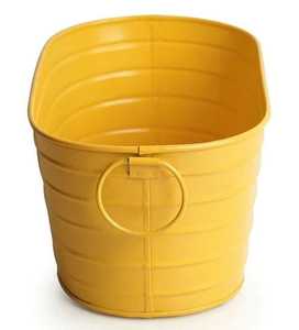 Yellow Metal Plant <b>Pot</b> Square Shape Powder Coated Durable Modern Design for Garden Flower Green Plant Use - Product Image 1