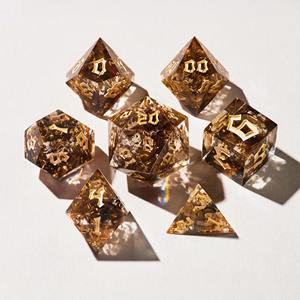 Jeu de dés en résine de qualité supérieure, dés polyédriques robustes en résine pour les jeux de rôle sur table Dungeons and Dragons, équipement de jeu en gros - Product Image 1