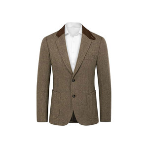 Blazer en laine pour homme, style britannique, col cranté, simple boutonnage, coupe classique, tissu tissé anti-rétrécissement - Product Image 1