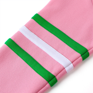 Pull d'hiver en acrylique tricoté contrastant rose et vert, unisexe, à manches longues, col rond, maille ouverte, anti-plis, doublure en laine, boutonnage frontal - Product Image 6