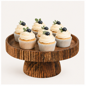 Soporte de Madera Artesanal para Tartas, Elegante Pedestal Redondo de Madera para Postres, para Bodas, Cumpleaños y Fiestas, Exhibidor Rústico de Madera para Tartas - Product Image 2
