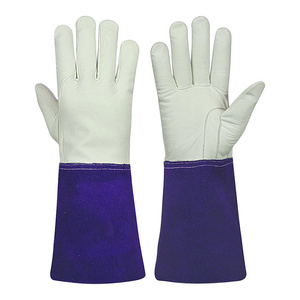 Gants de soudage TIG en cuir pleine fleur et croûte de vachette de qualité supérieure, résistants à l'abrasion et à la chaleur, pour la lutte contre les incendies et le barbecue, durables - Product Image 4