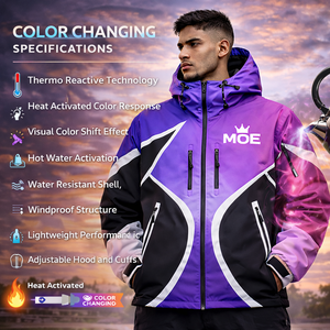 Custom Heat Reactive Water Reactive <b>Jacket</b> for <b>Men</b> Lightweight Waterproof Streetwear Top Windbreaker <b>jacket</b> for <b>men</b> OEM Supplier - Product Image 3