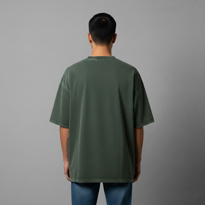 T-shirts Hip Hop Homme Unisexe en Coton/Polyester de Haute Qualité, Vente en Gros, Logo Brodé Personnalisé, Épaules Tombantes - Product Image 2
