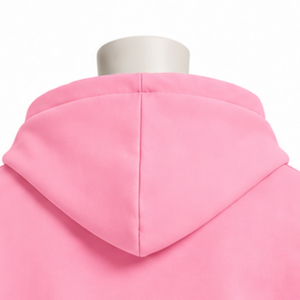 เสื้อฮู้ดสีชมพูสองชั้นทรงโอเวอร์ไซส์ แขนเสื้อแบบเลเยอร์ ทรงหลวมไหล่ตก สไตล์สตรีทแวร์ลำลอง แฟชั่น เสื้อฮู้ดหนานุ่ม - Product Image 4
