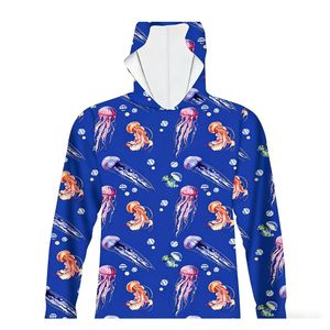 Sweat à capuche de pêche personnalisé pour homme, manches longues, respirant, séchage rapide, polyester, protection UV, sublimation, chemise de pêche, vente en gros OEM - Product Image 1