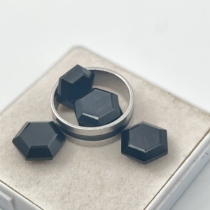 Piedra Preciosa de Ónix Negro Natural de Alta Calidad AAA+, Piedra Preciosa Hexagonal de Ónix Negro Facetada para Joyería - Product Image 2