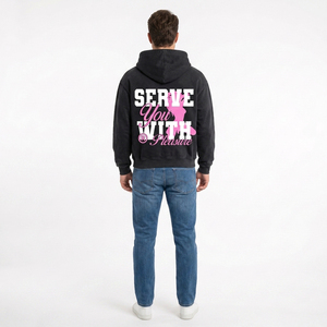 Sweat-shirt à capuche zippé oversize noir pour homme avec imprimé de marque sur le devant, style décontracté en molleton, pour l'automne, style vintage, sweat-shirt graphique OEM - Product Image 6