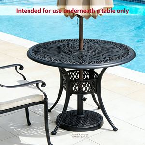Base per Ombrellone Rotonda in Resina Nera da 16 Pollici per Tavolo da Patio - Product Image 3