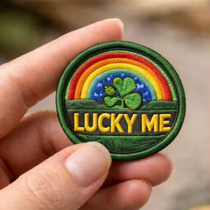 แผ่นปักลาย Lucky Me ขนาด 2.5 นิ้ว – แพ็ค 100 ชิ้น, ตราปักน่ารักสำหรับเสื้อผ้าและกระเป๋า - Product Image 1