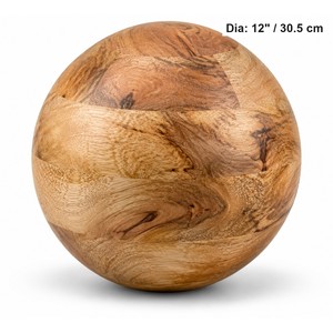 Orbe décoratif artisanal Aqdus Saleem en bois écologique, rectangulaire 12 pouces, style Mid-Century Modern, vente en gros pour la décoration intérieure - Product Image 1
