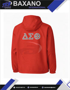 Chaqueta de la Hermandad Delta Sigma Theta con Letras Griegas 1920 SOROR, Sudadera Roja Cortavientos Zeta Solo Bordada, Ropa Urbana DST - Product Image 5