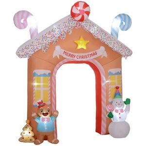 Christmas Outdoor Holiday Yard Decorations <b>Inflatable</b> Gingerbread <b>House</b> Archway - Product Image 6
