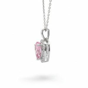 Collier avec pendentif en forme de cœur et diamants ronds, design pour un usage quotidien, bijoux romantiques pour femmes, diamants naturels et de laboratoire - Product Image 4