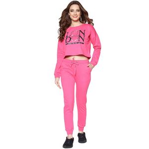 Femmes toutes saisons 2 pièces coton tricot survêtement sweat court sweat à capuche imprimé numérique décontracté femmes ensemble survêtements pull - Product Image 1