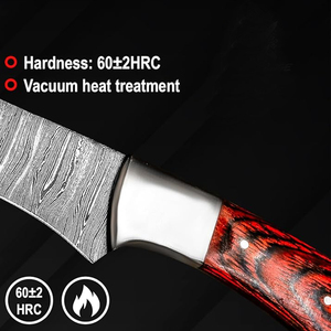 Ensemble de couteaux de chef en acier Damas faits à la main avec étui en cuir, outils de cuisine multi-usages pour la préparation des repas - Product Image 4