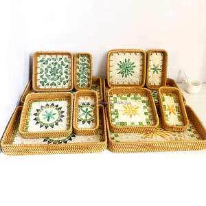 Plateau artisanal en nacre, fournisseur en gros, plateau décoratif écologique léger et durable du Vietnam - Product Image 1