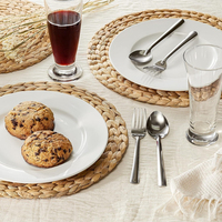 Set de table artisanal en jacinthe d'eau tressée style bohème, épaisseur 10 mm, couleur personnalisable, durable, naturel, écologique, antidérapant