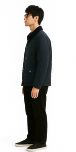 Chaqueta Acolchada Heritage – Capa Cálida con Clásico Diseño de Puntadas en Diamante, Corte Estructurado y Entallado, Cierre Frontal con Botones de Primera Calidad - Product Image 3