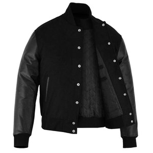 Veste universitaire pour homme de haute qualité, décontractée, en coton molletonné avec corps en laine et design en cuir à motifs. - Product Image 3