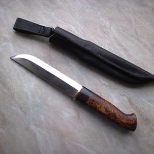 Cuchillo Medieval Forjado a Mano Personalizado OEM DIY con Hoja de Acero al Carbono de 3MM de Grosor, Punta Clip y Borde Recto, con Funda de Cuero - Product Image 1