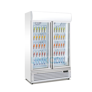 Congelador Vertical Comercial con Puerta de Vidrio, de Doble Puerta y Congelador Superior, para Heladerías y Tiendas de Bebidas - Product Image 6