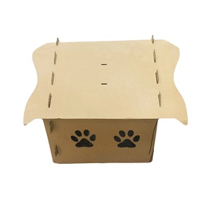 ROYAL PET OEM Portable Corrugated Board Recycled Materials Durable Cardboard Paper Cat House Scratcher <b>Square</b> <b>Box</b> Shape Self - Product Image 3