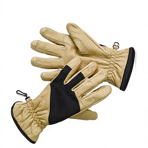 Gants de ski et snowboard d'hiver personnalisables en gros - Imperméables, en cuir de vachette, à doigts complets avec cordon de serrage - Product Image 1