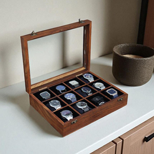 Estuche de Madera para Exhibición y Almacenamiento de Relojes, Caja de Relojes de Madera de Nogal Premium para Exhibición en Tiendas, por AYAANS - Product Image 5