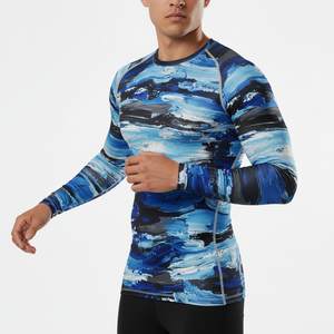 เสื้อแรชการ์ดดีไซน์ใหม่ คุณภาพสูง ระบายอากาศได้ดี สำหรับผู้ใหญ่ แขนยาว ผลิตจากผ้าสแปนเด็กซ์และโพลีเอสเตอร์ พิมพ์ลายแบบซับลิเมชั่น - Product Image 1