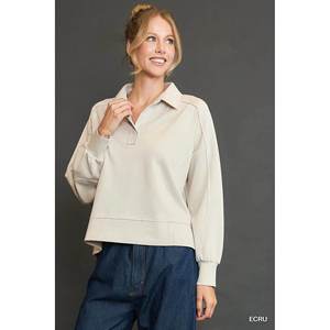 Umgee Active Tops Col à manches longues avec ourlet brut - Product Image 5